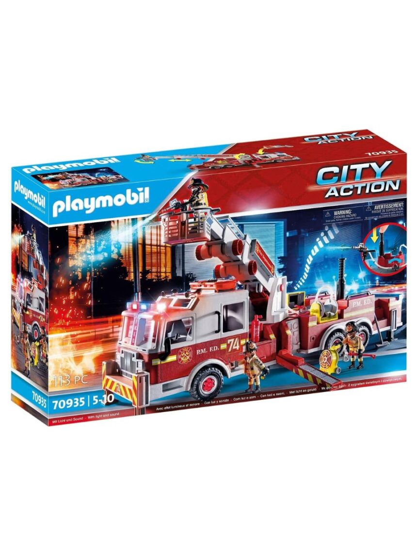 Playmobil city action us tower ladder: πυροσβεστικό όχημα 70935 - PLAYMOBIL : US RESCUE