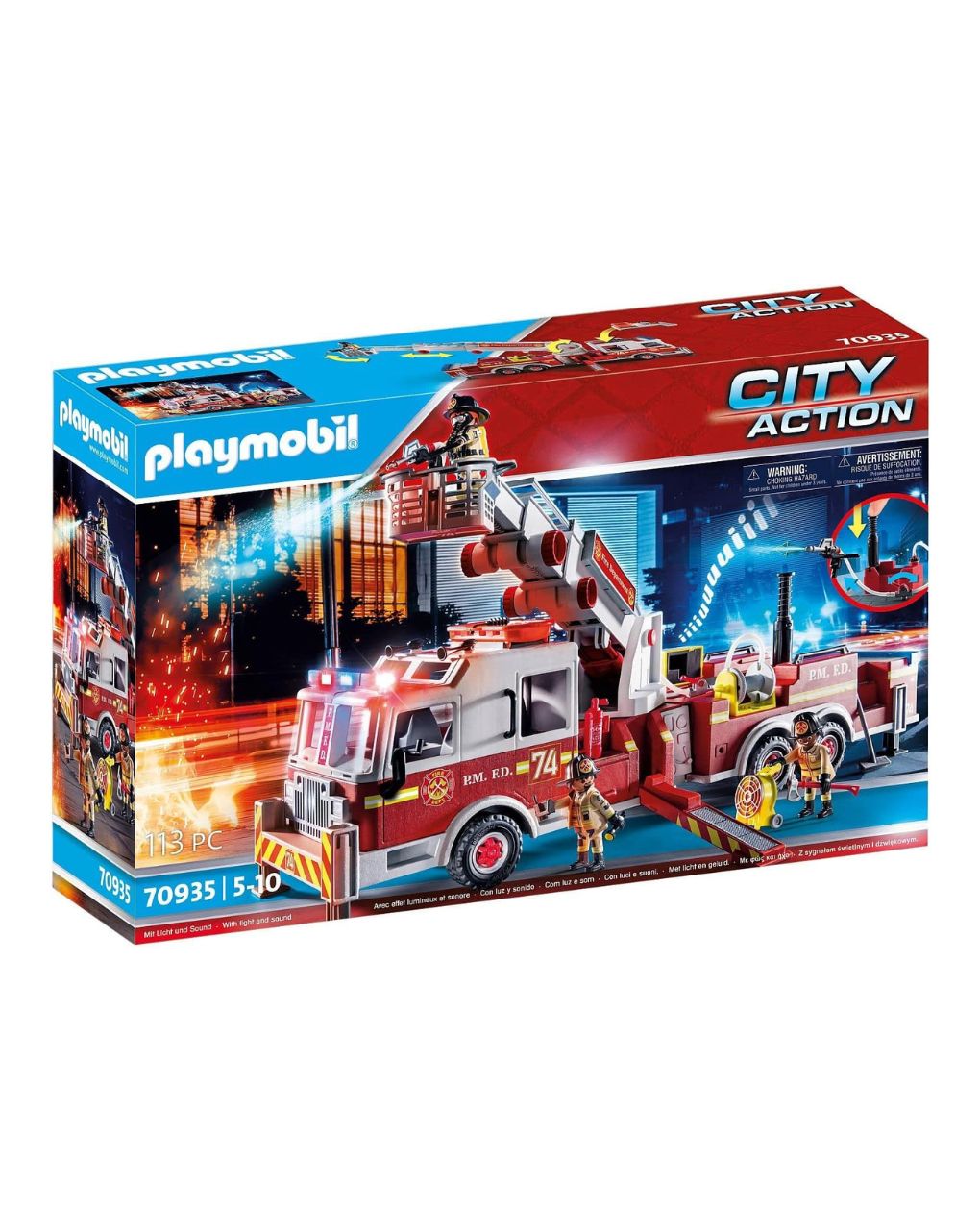 Playmobil city action us tower ladder: πυροσβεστικό όχημα 70935 - PLAYMOBIL : US RESCUE