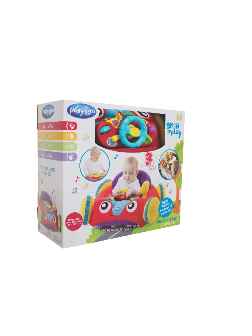 Playgro music and lights comfy car μαλακό αυτοκινητάκι 0186362 - Playgro