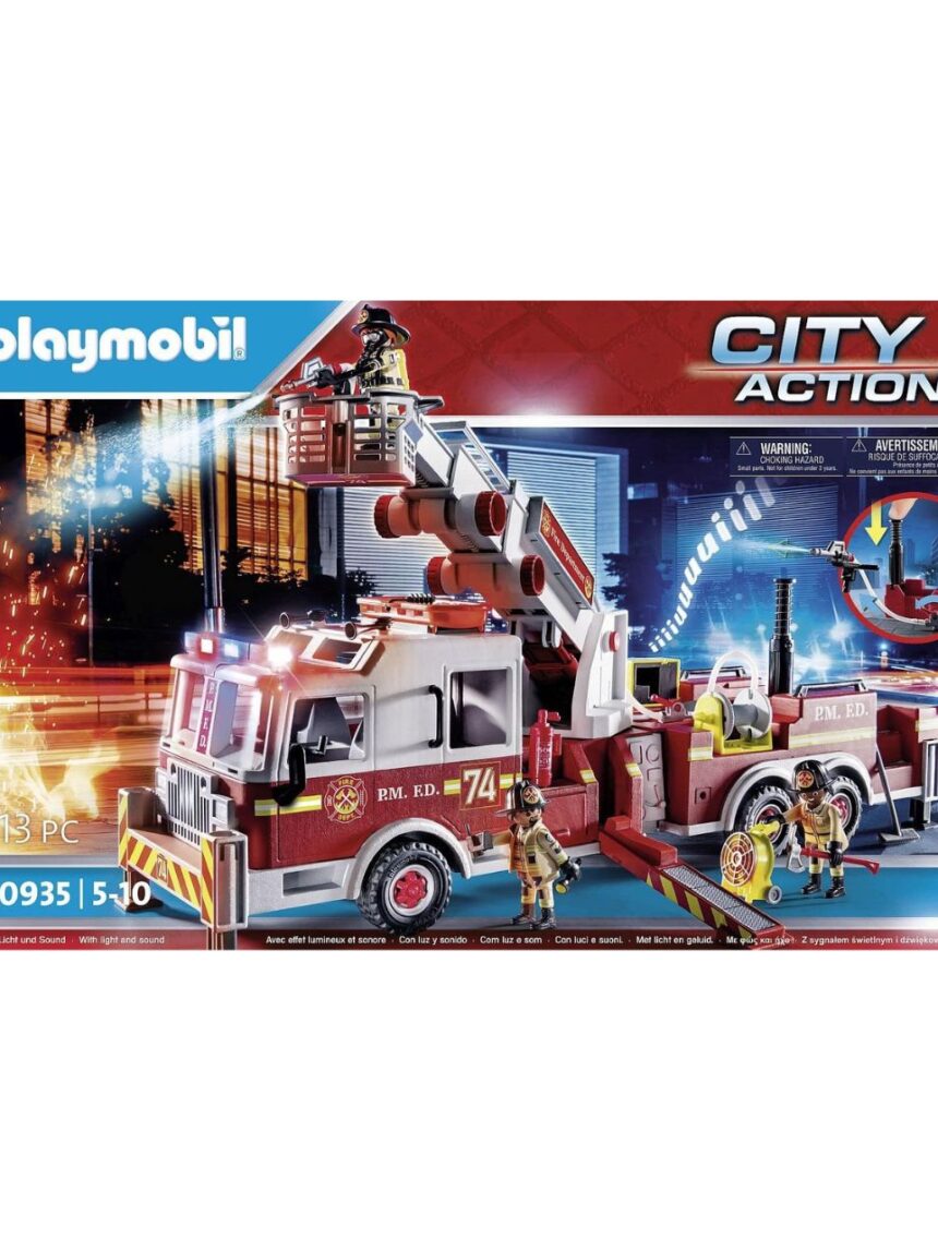 Playmobil city action us tower ladder: πυροσβεστικό όχημα 70935 - PLAYMOBIL : US RESCUE