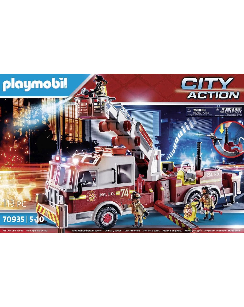 Playmobil city action us tower ladder: πυροσβεστικό όχημα 70935 - PLAYMOBIL : US RESCUE