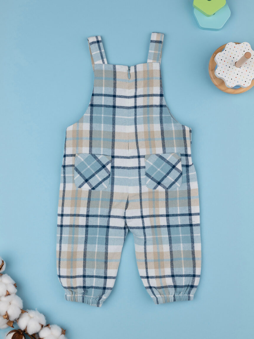 βρεφική σαλοπέτα καρό μπλε/μπεζ για αγόρι - Prénatal