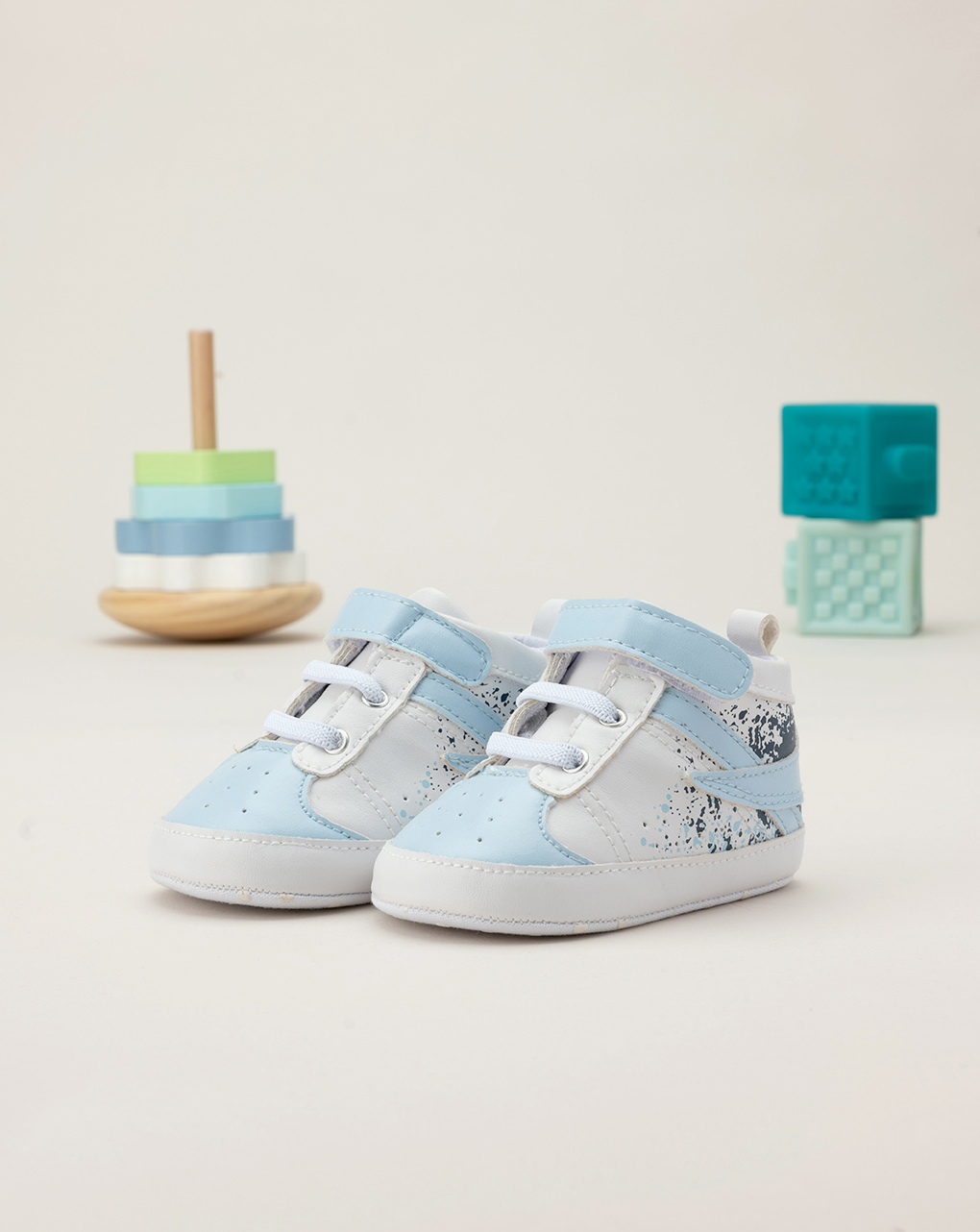 βρεφικά παπούτσια αγκαλιάς sneakers λευκά για αγόρι - Prénatal