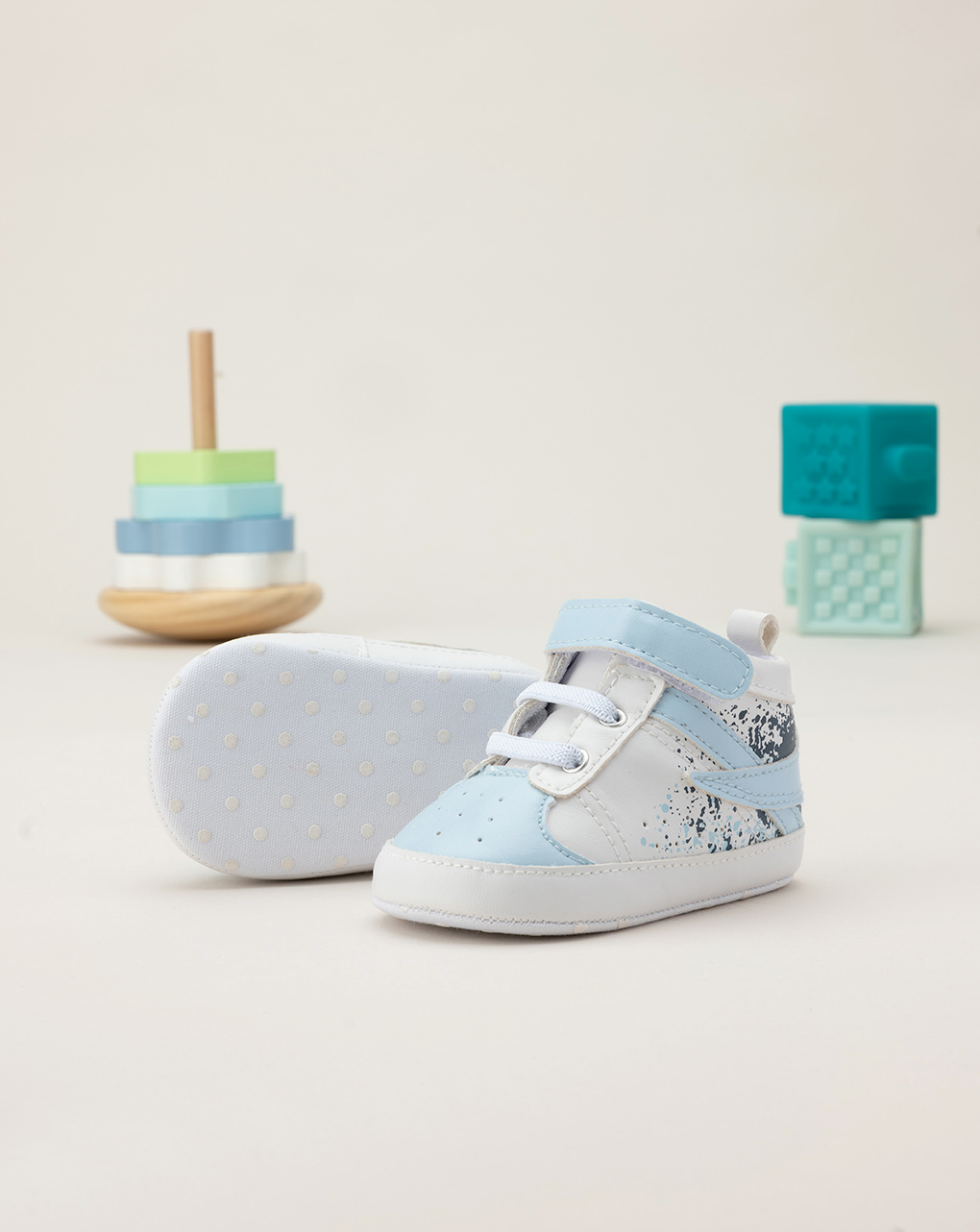 βρεφικά παπούτσια αγκαλιάς sneakers λευκά για αγόρι - Prénatal