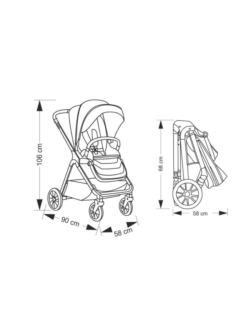 Bebe stars καρότσι nammas olive 346-189 - Bebe Stars