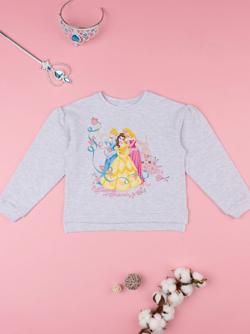 παιδική μπλούζα φούτερ γκρι disney princesses για κορίτσι - Prénatal