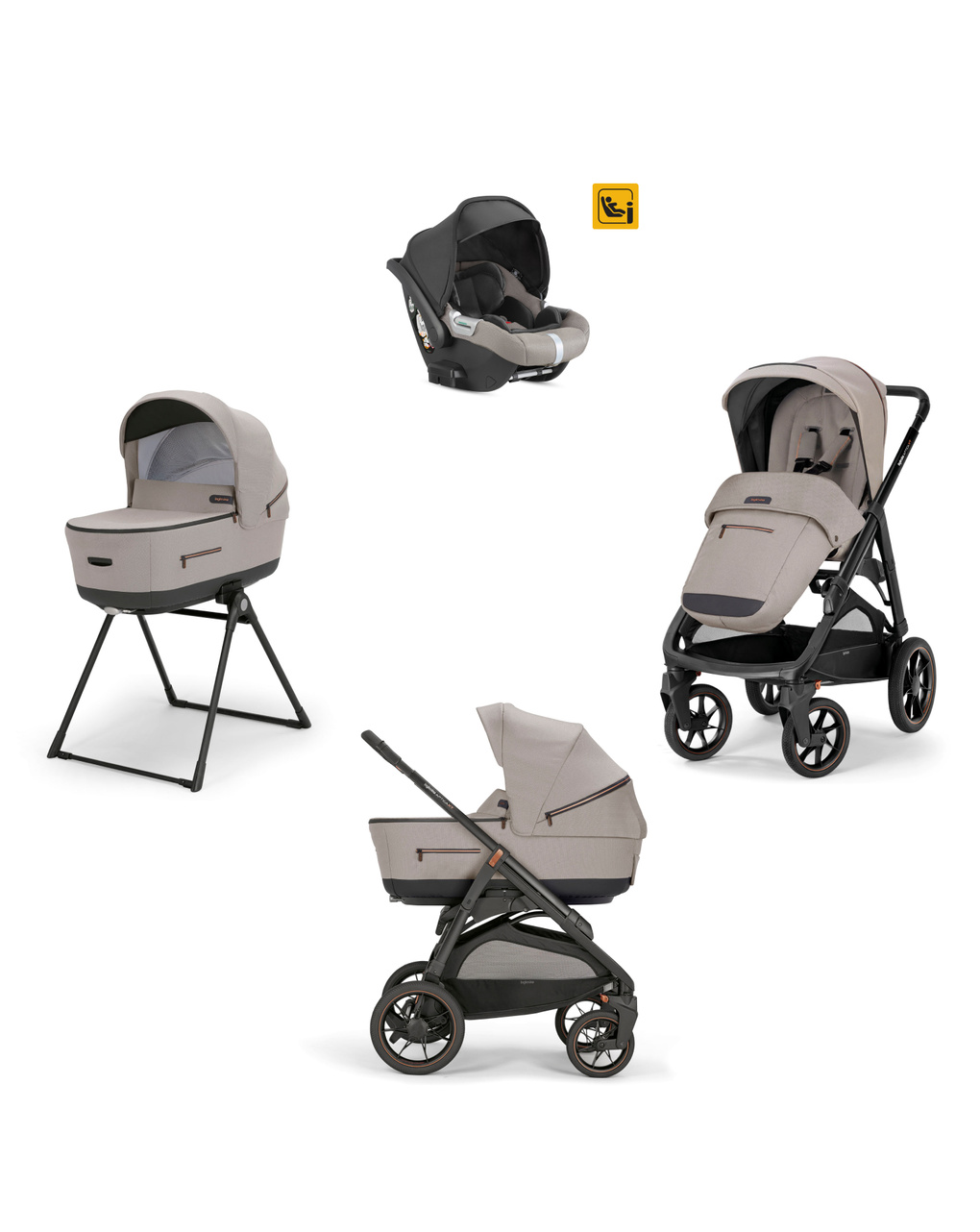 Inglesina σύστημα μεταφοράς 4 σε 1 aptica xt system quattro darwin tundra beige/total black