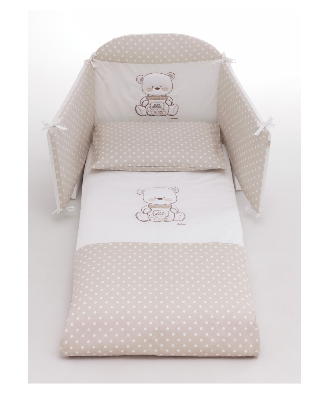 Italbaby σετ 4τμχ πάντα + πάπλωμα + παπλωματοθήκη και μαξιλαροθήκη mon amour - italbaby