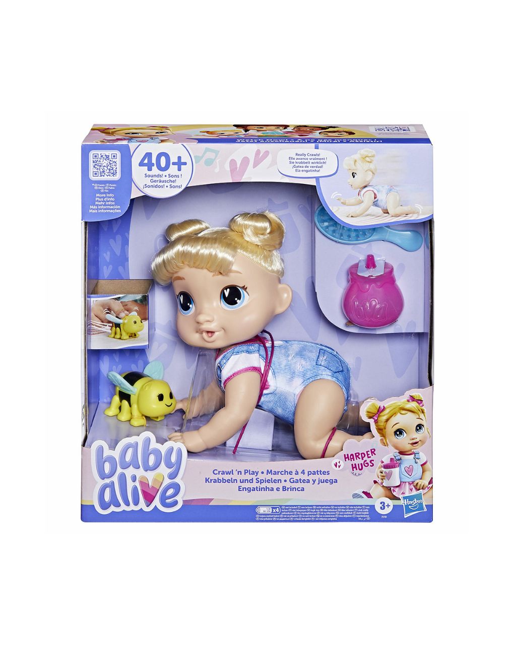 Hasbro baby alive crawl n play harper hugs f9709 - BABY ALIVE