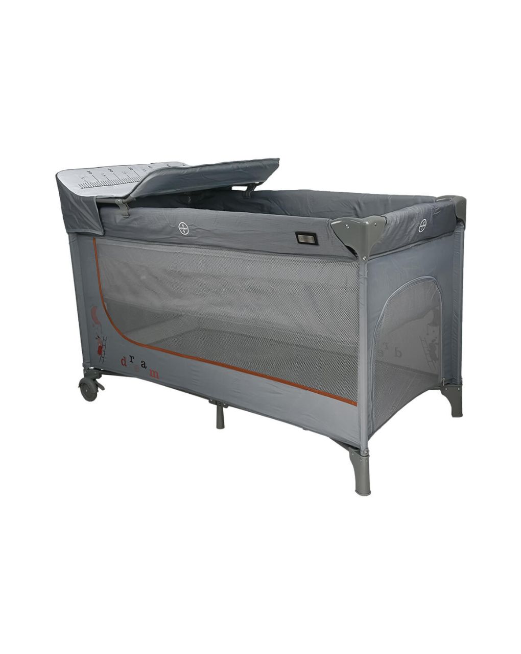 Bebe stars παρκοκρέβατο dreamer με δεύτερο όροφο και αλλαξιέρα grey 887-186