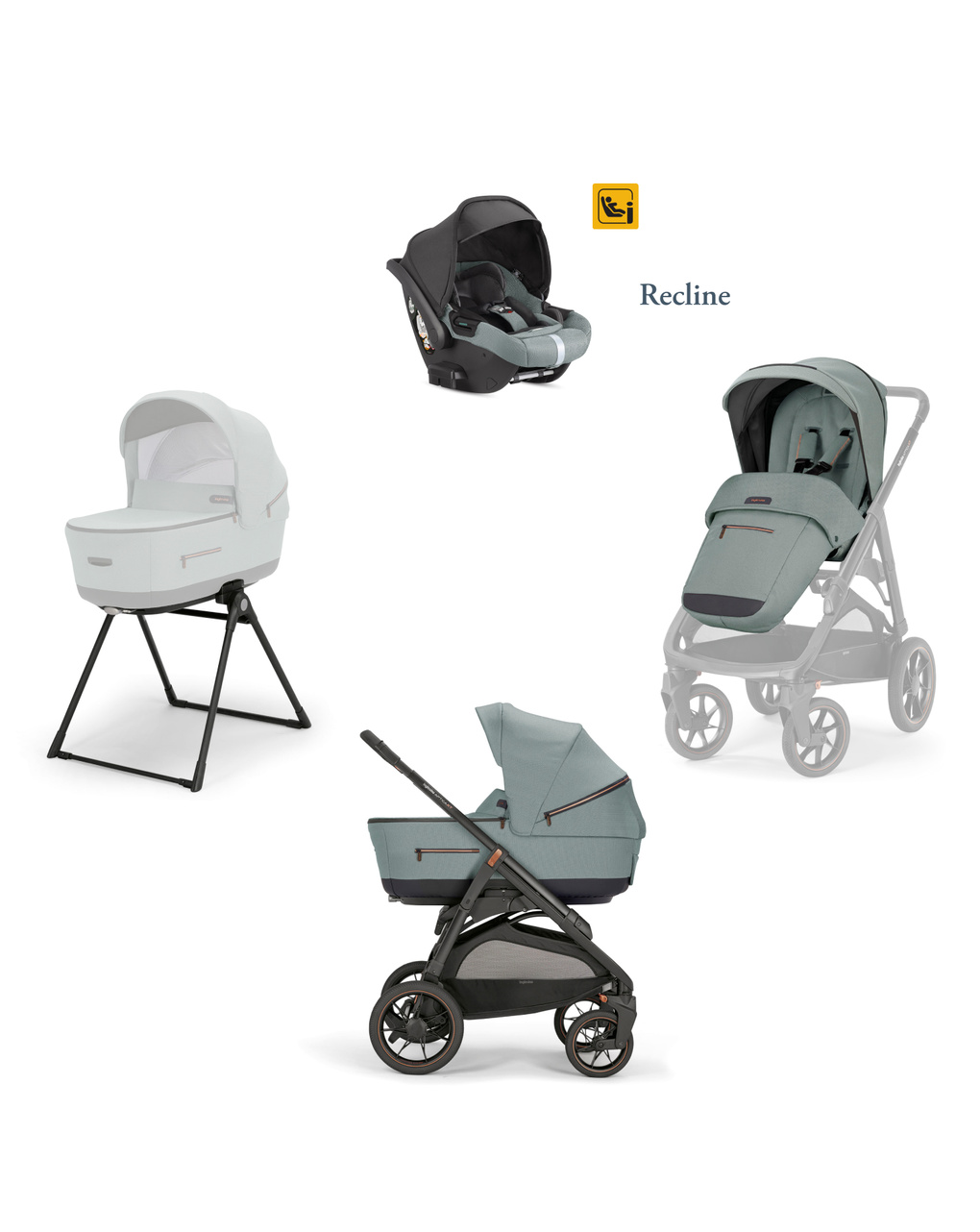 Inglesina σύστημα μεταφοράς 4 σε 1 aptica xt system quattro darwin ingloo grey/total black - Inglesina