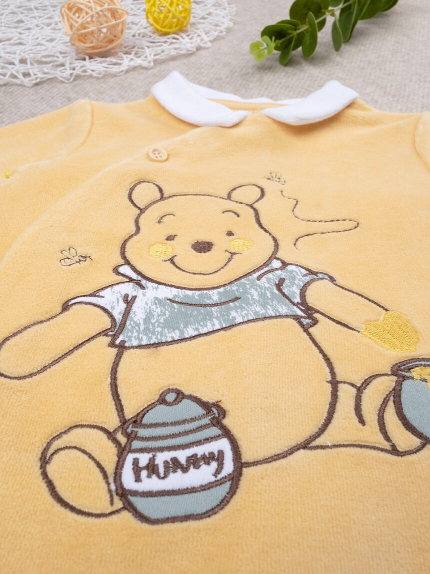 βρεφικό φορμάκι σενίλ κίτρινο winnie για αγόρι - Prénatal