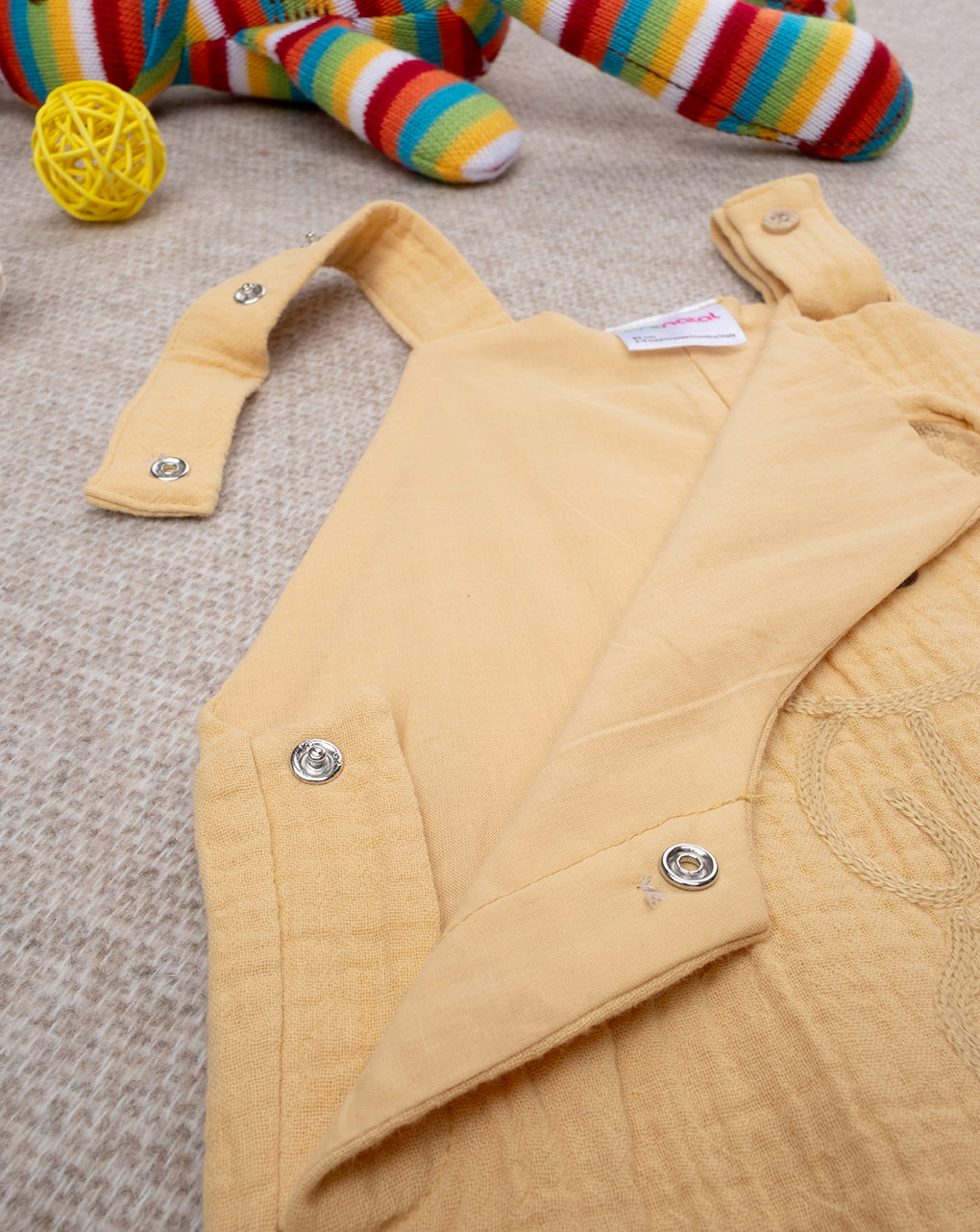 βρεφική σαλοπέτα κίτρινη με αρκουδάκι για αγόρι - Prénatal