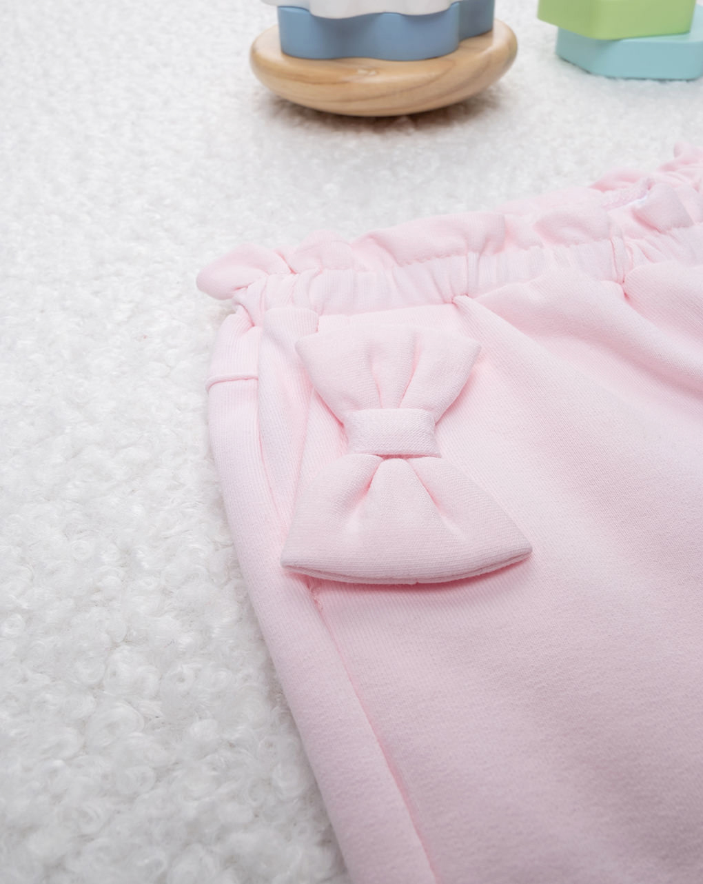 βρεφικό παντελόνι φόρμας ροζ με αρκουδάκια για κορίτσι - Prénatal