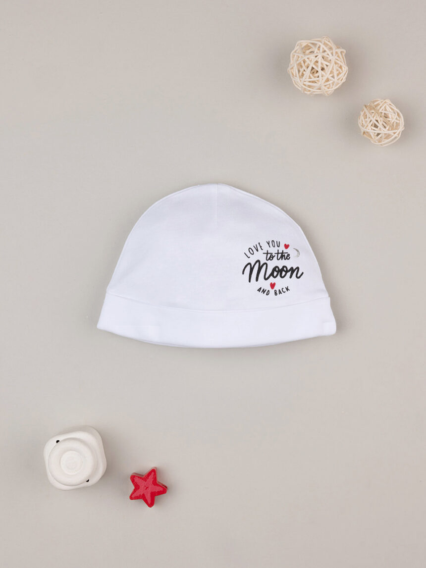 βρεφικό σκουφάκι λευκό moon unisex - Prénatal