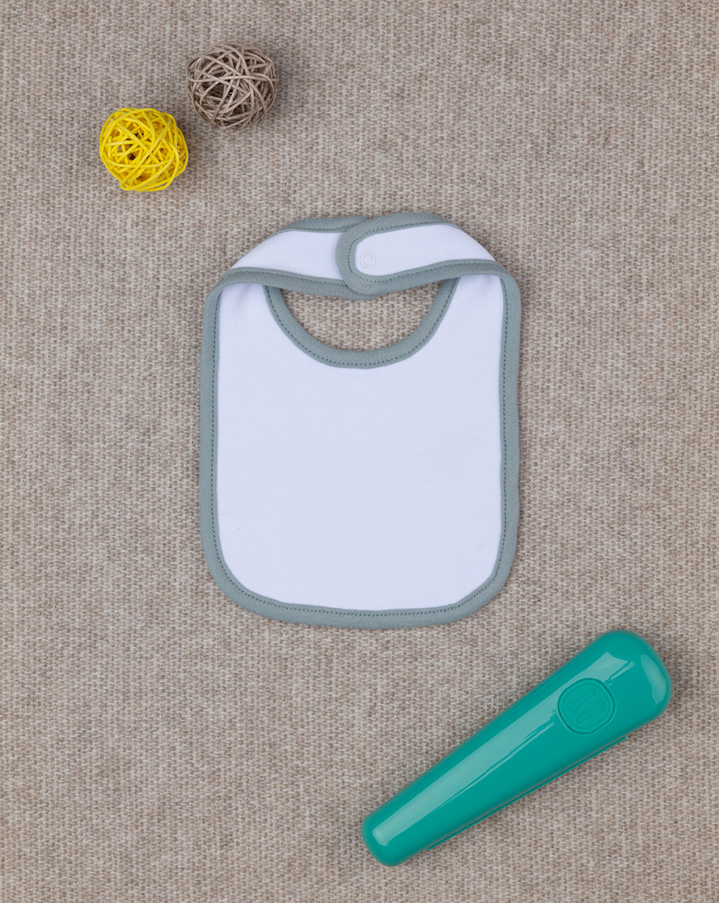 βρεφική σαλιάρα λευκή με αρκουδάκι για αγόρι - Prénatal