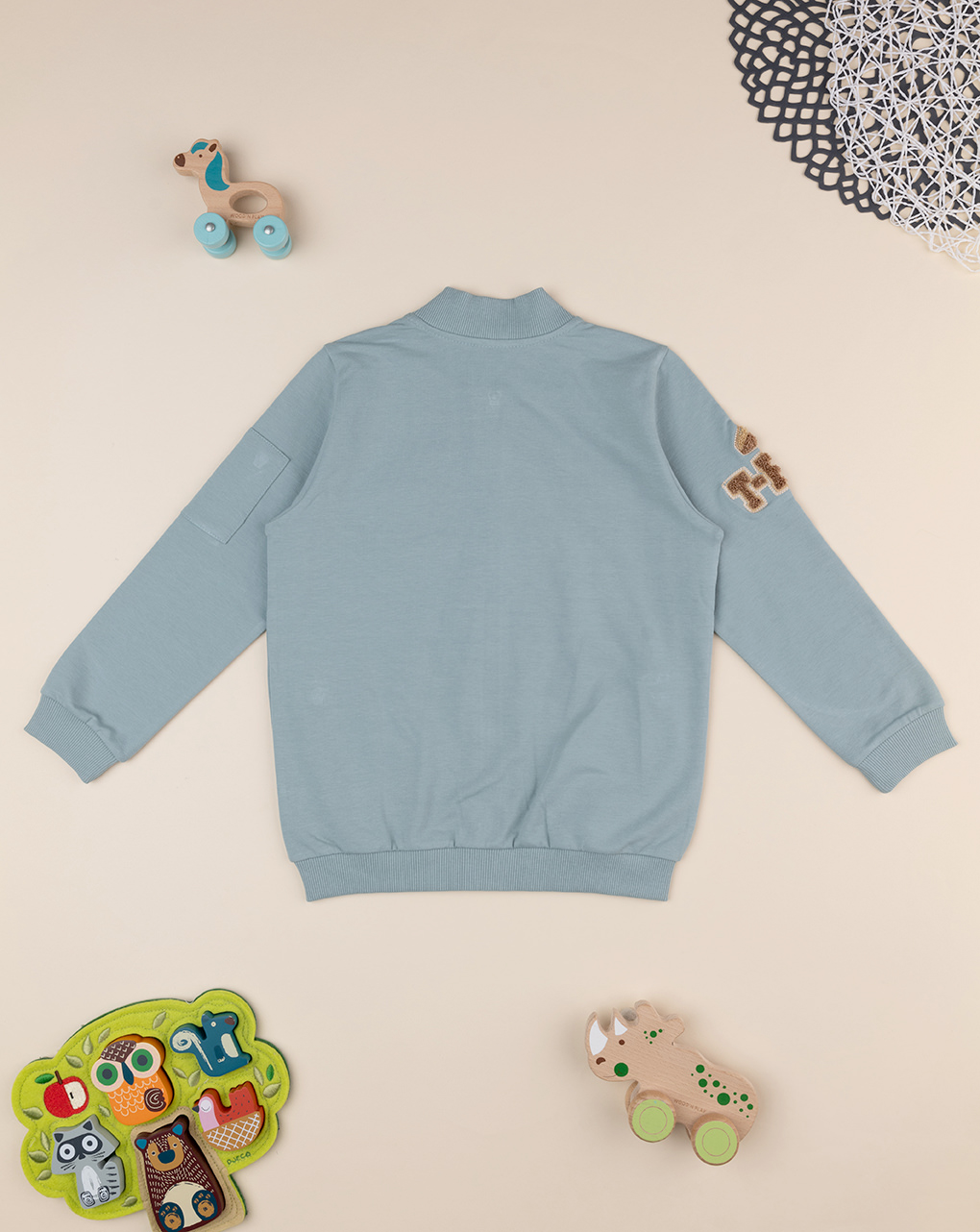 παιδική ζακέτα φούτερ πράσινη t-rex για αγόρι - Prénatal