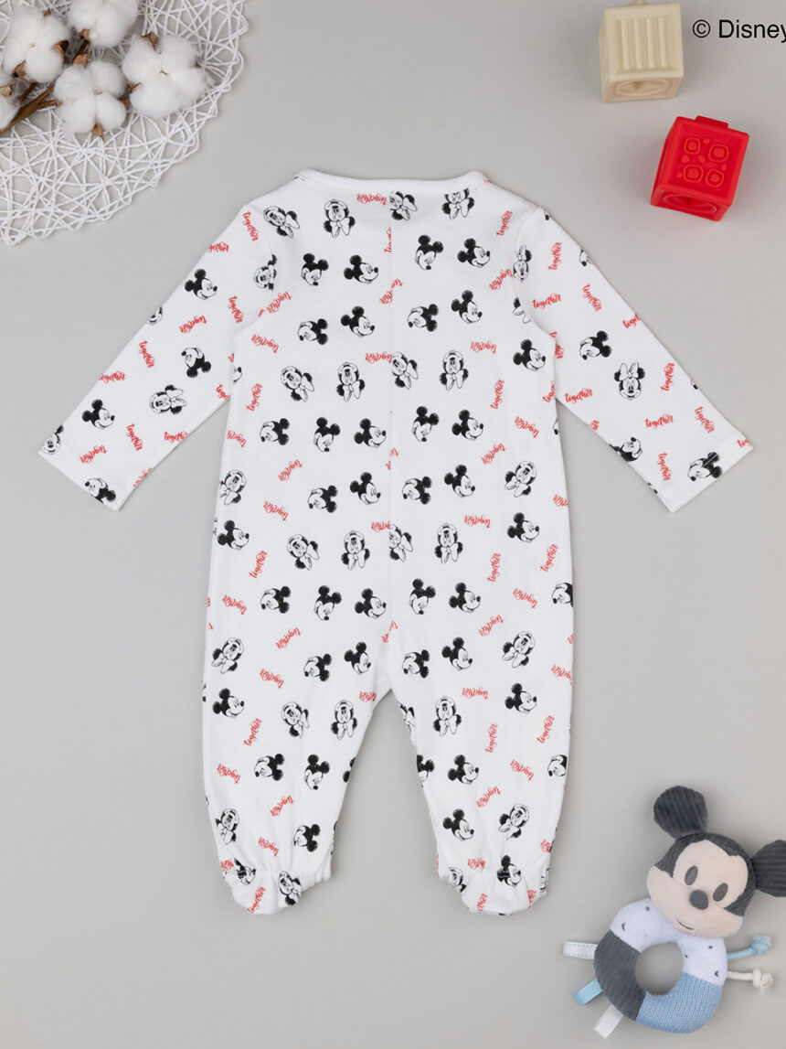 βρεφικό φορμάκι λευκό mickey & minnie unisex - Prénatal