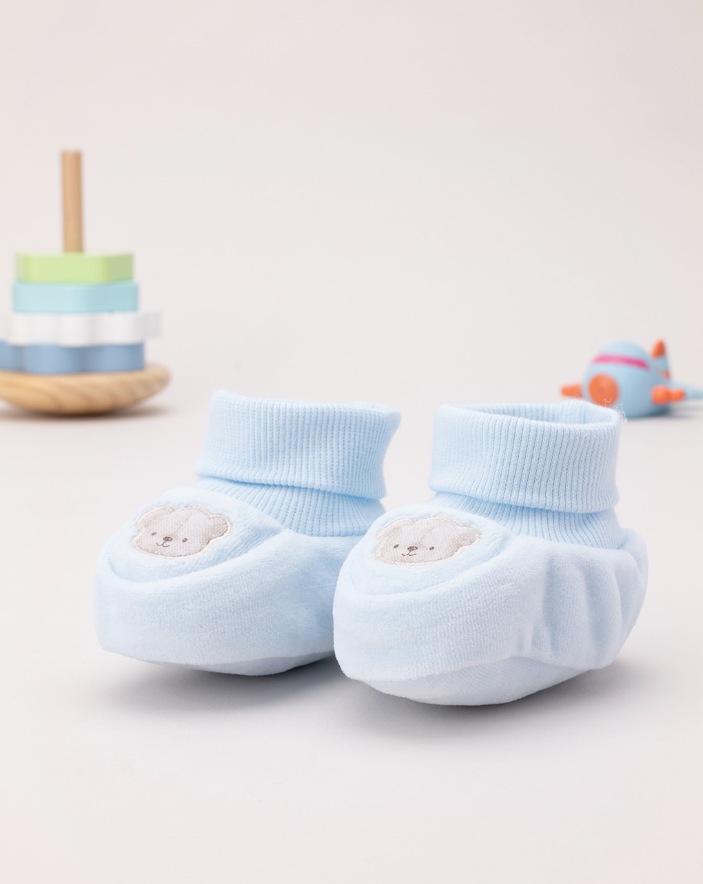 βρεφικά παπουτσάκια αγκαλιάς γαλάζια με αρκουδάκια για αγόρι - Prénatal