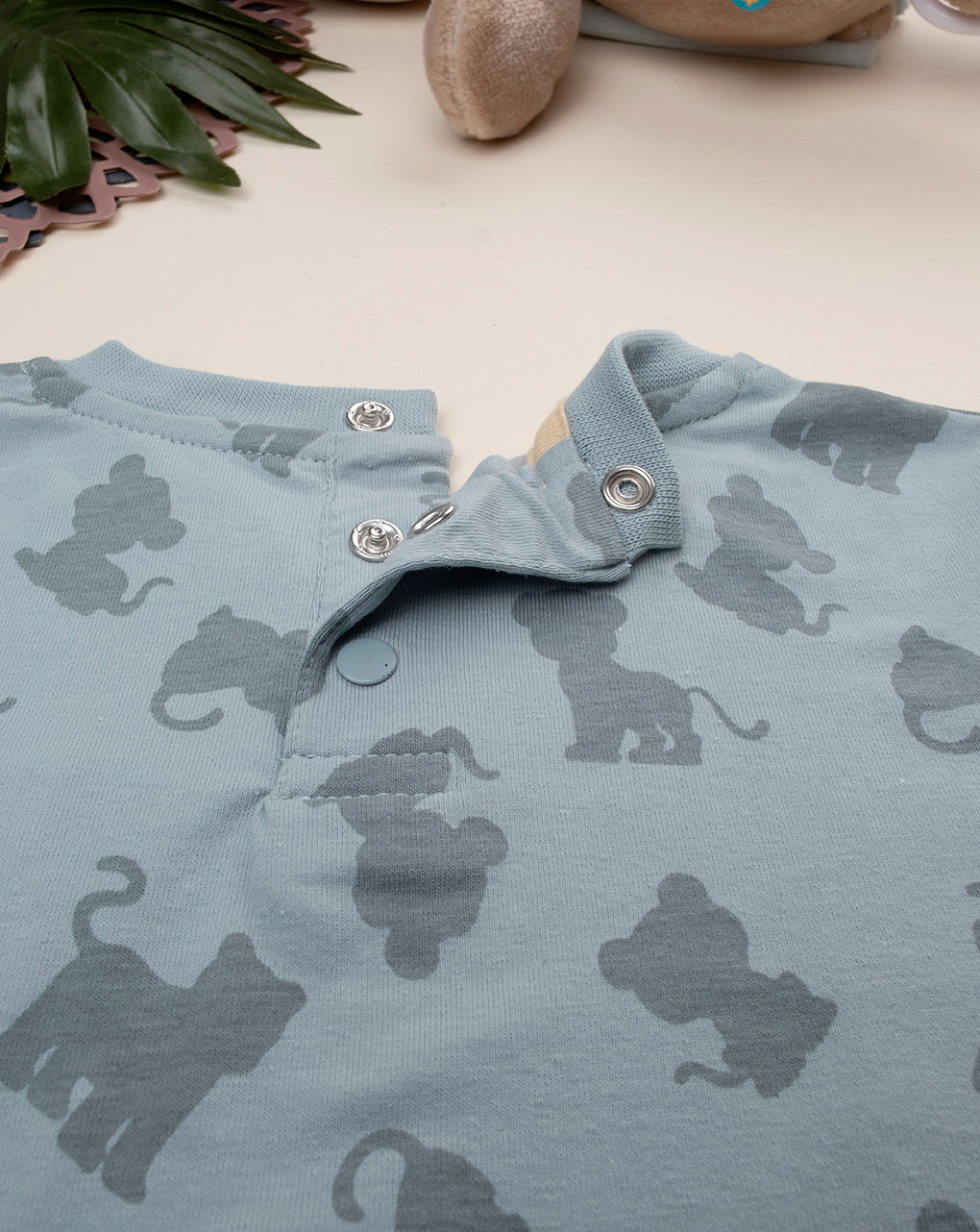 βρεφική μπλούζα πράσινη με λιονταράκια για αγόρι - Prénatal