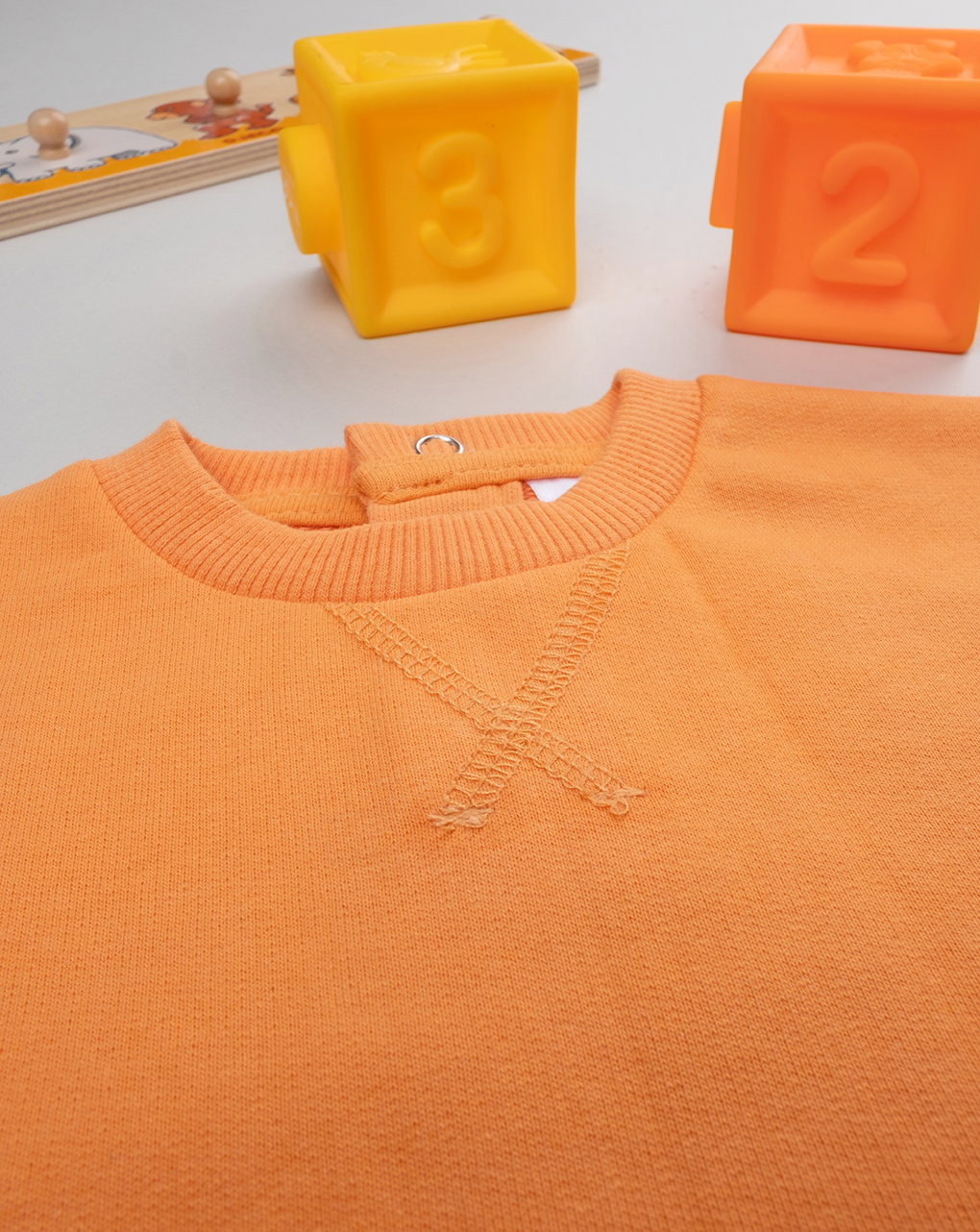 βρεφική μπλούζα φούτερ πορτοκαλί have fun για αγόρι - Prénatal