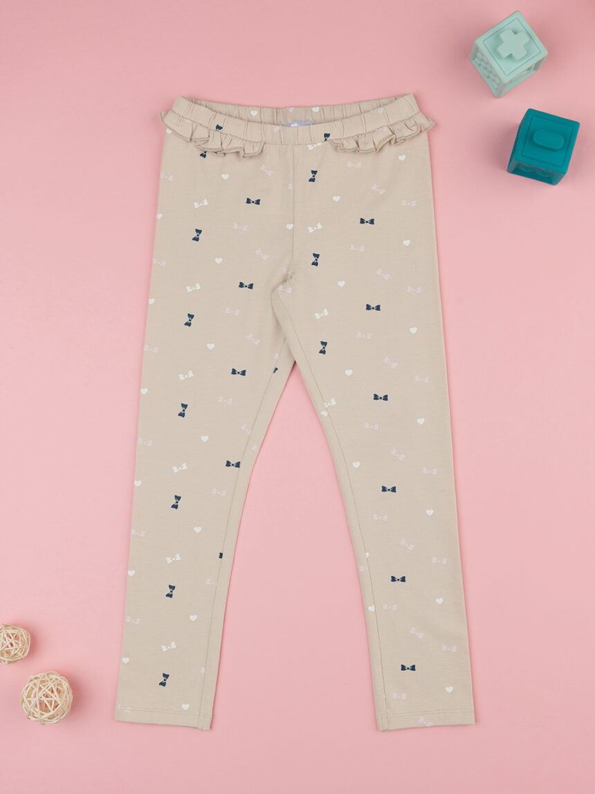 παιδικό κολάν μπεζ με φιογκάκια για κορίτσι - Prénatal