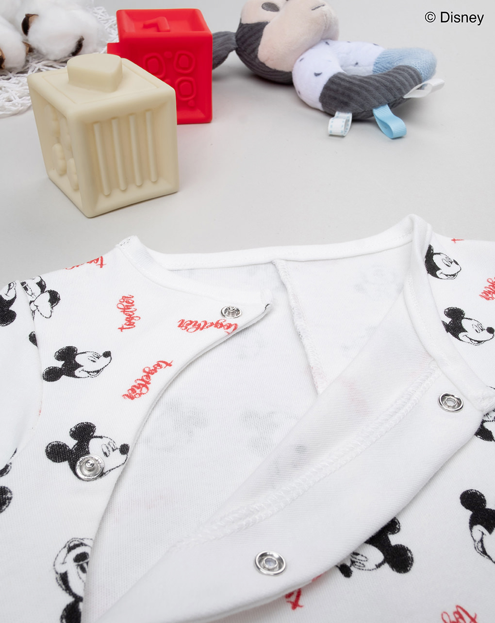 βρεφικό φορμάκι λευκό mickey & minnie unisex - Prénatal