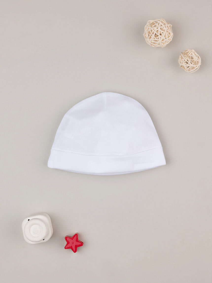 βρεφικό σκουφάκι λευκό moon unisex - Prénatal