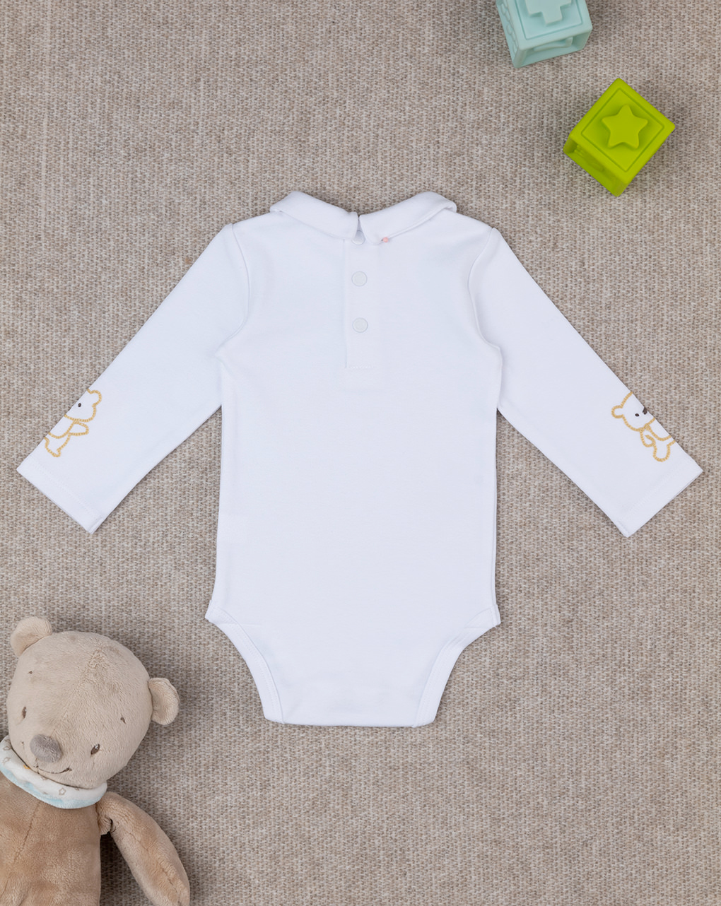 βρεφικό κορμάκι λευκό με αρκουδάκια για αγόρι - Prénatal