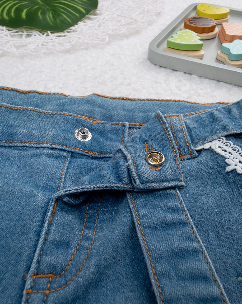 παιδικό τζιν παντελόνι με κεντήματα για κορίτσι - Prénatal