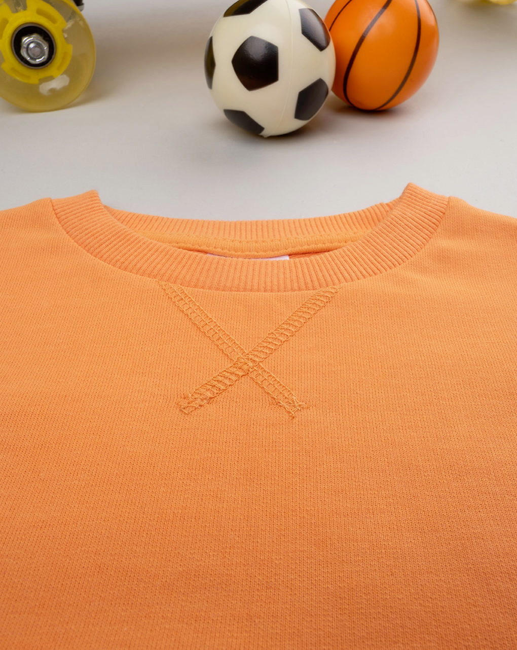 παιδική μπλούζα φούτερ πορτοκαλί together have fun για αγόρι - Prénatal