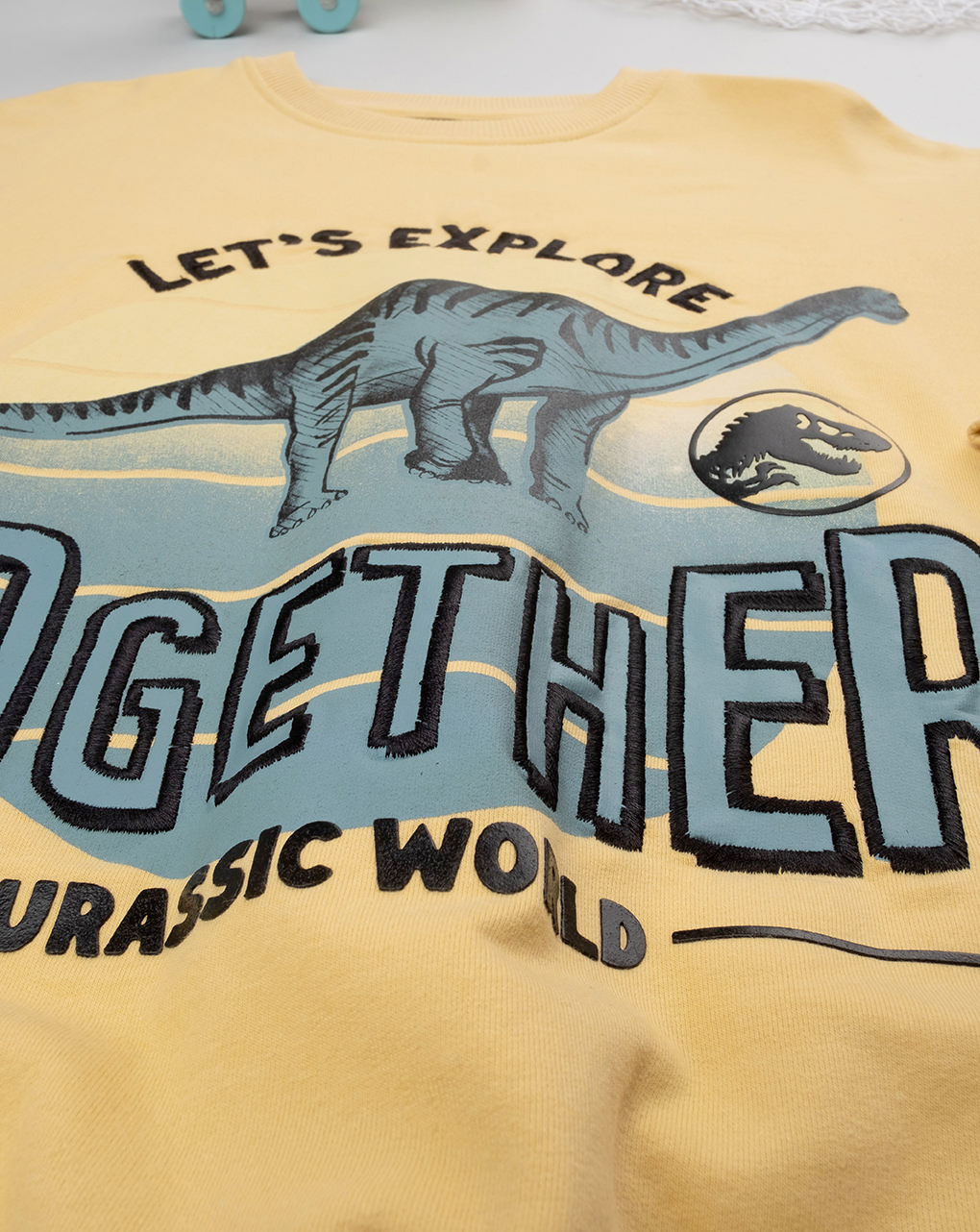 παιδική μπλούζα φούτερ κίτρινη let's explore για αγόρι - Prénatal