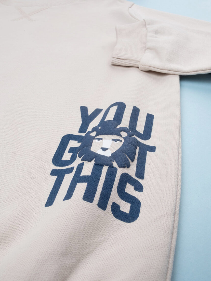 παιδική μπλούζα φούτερ μπεζ you got this για αγόρι - Prénatal