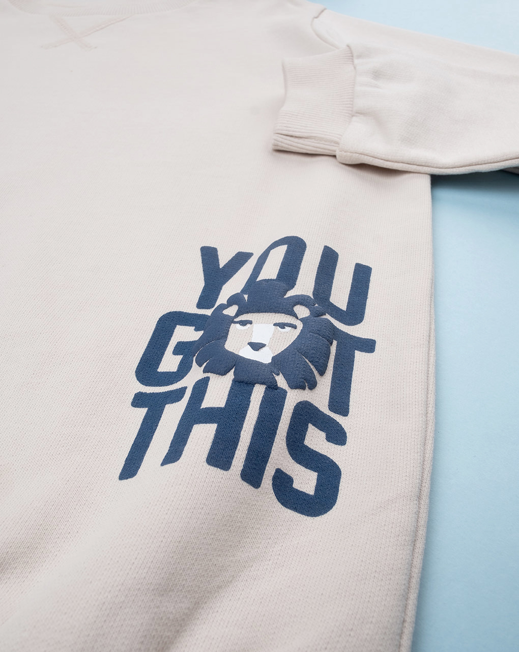 παιδική μπλούζα φούτερ μπεζ you got this για αγόρι - Prénatal