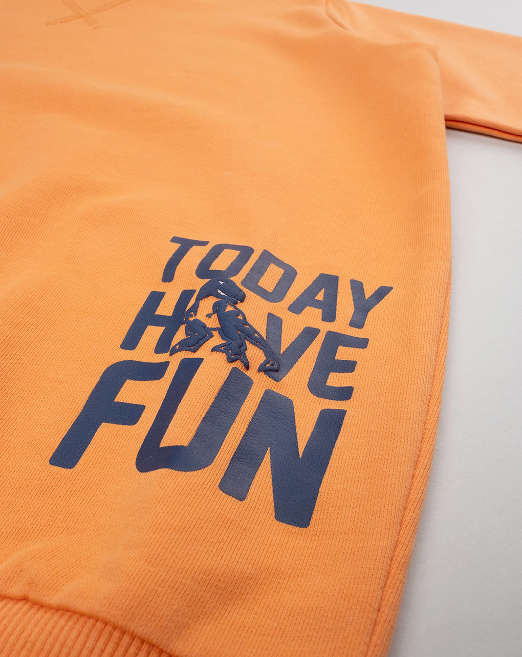 παιδική μπλούζα φούτερ πορτοκαλί together have fun για αγόρι - Prénatal
