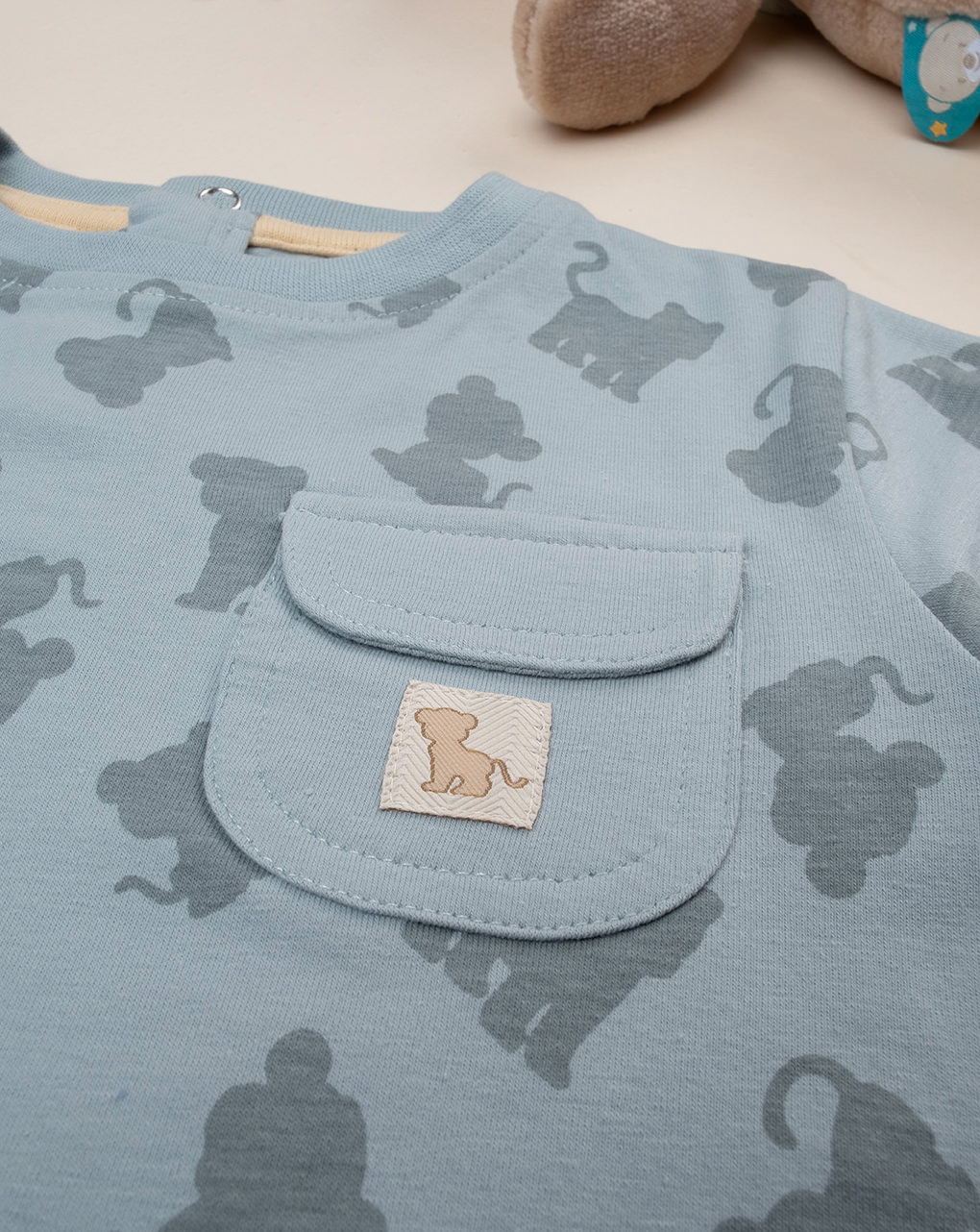 βρεφική μπλούζα πράσινη με λιονταράκια για αγόρι - Prénatal