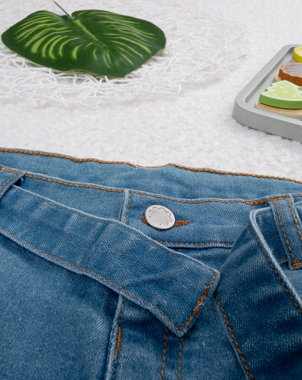 παιδικό τζιν παντελόνι με κεντήματα για κορίτσι - Prénatal