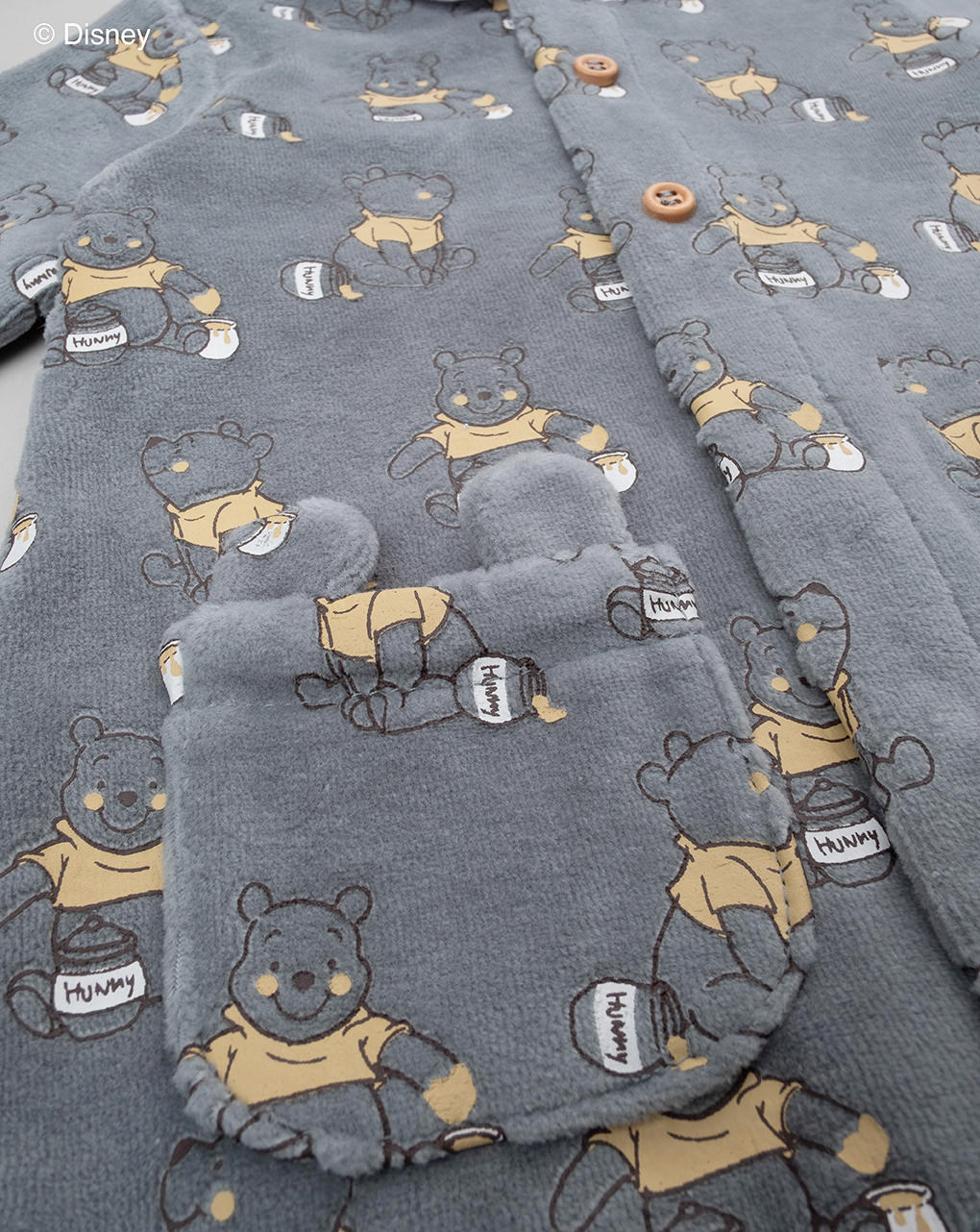 βρεφικό φορμάκι σενίλ γκριζοπράσινο winnie για αγόρι - Prénatal