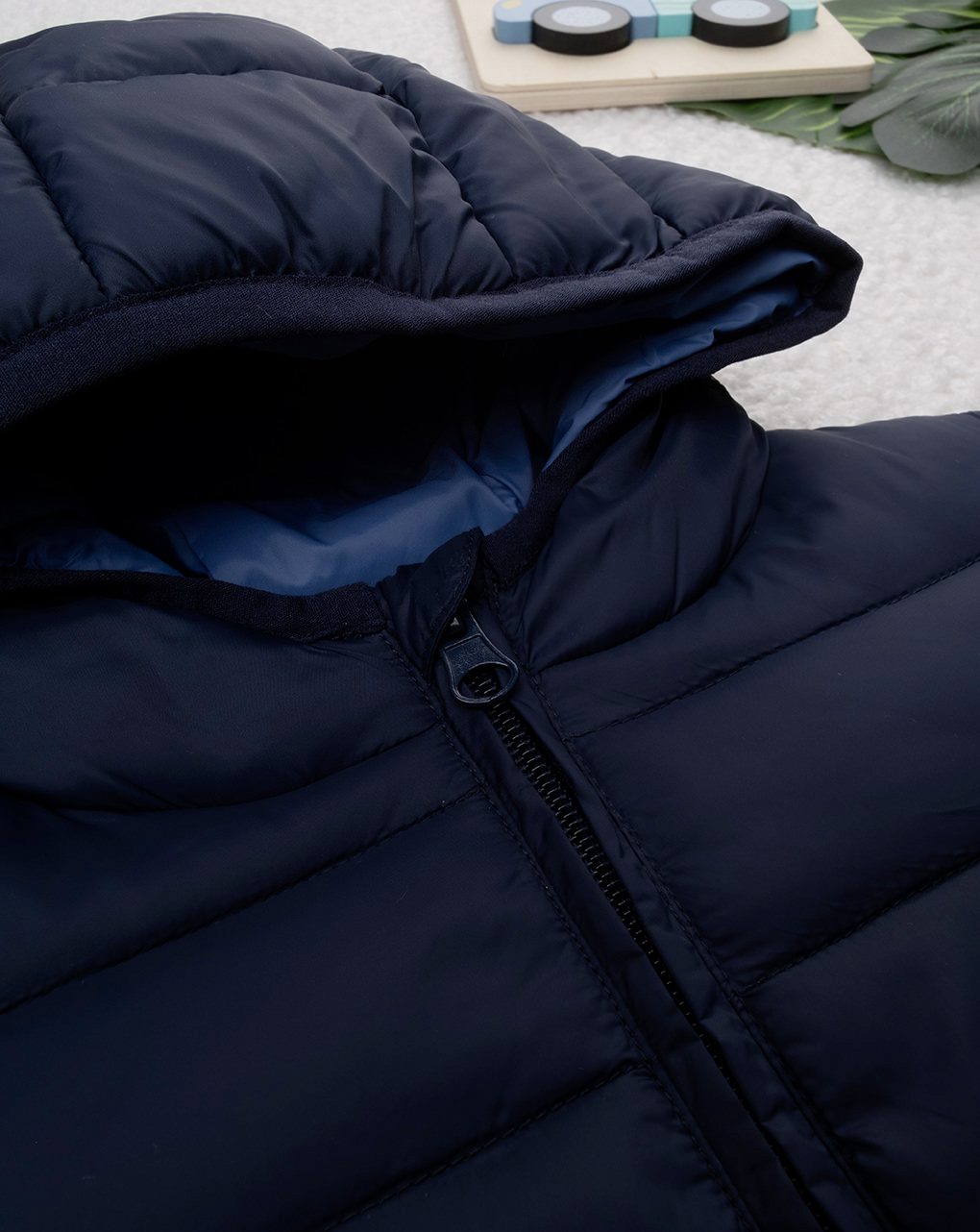 βρεφικό μπουφάν puffer μπλε/λαχανί για αγόρι - Prénatal