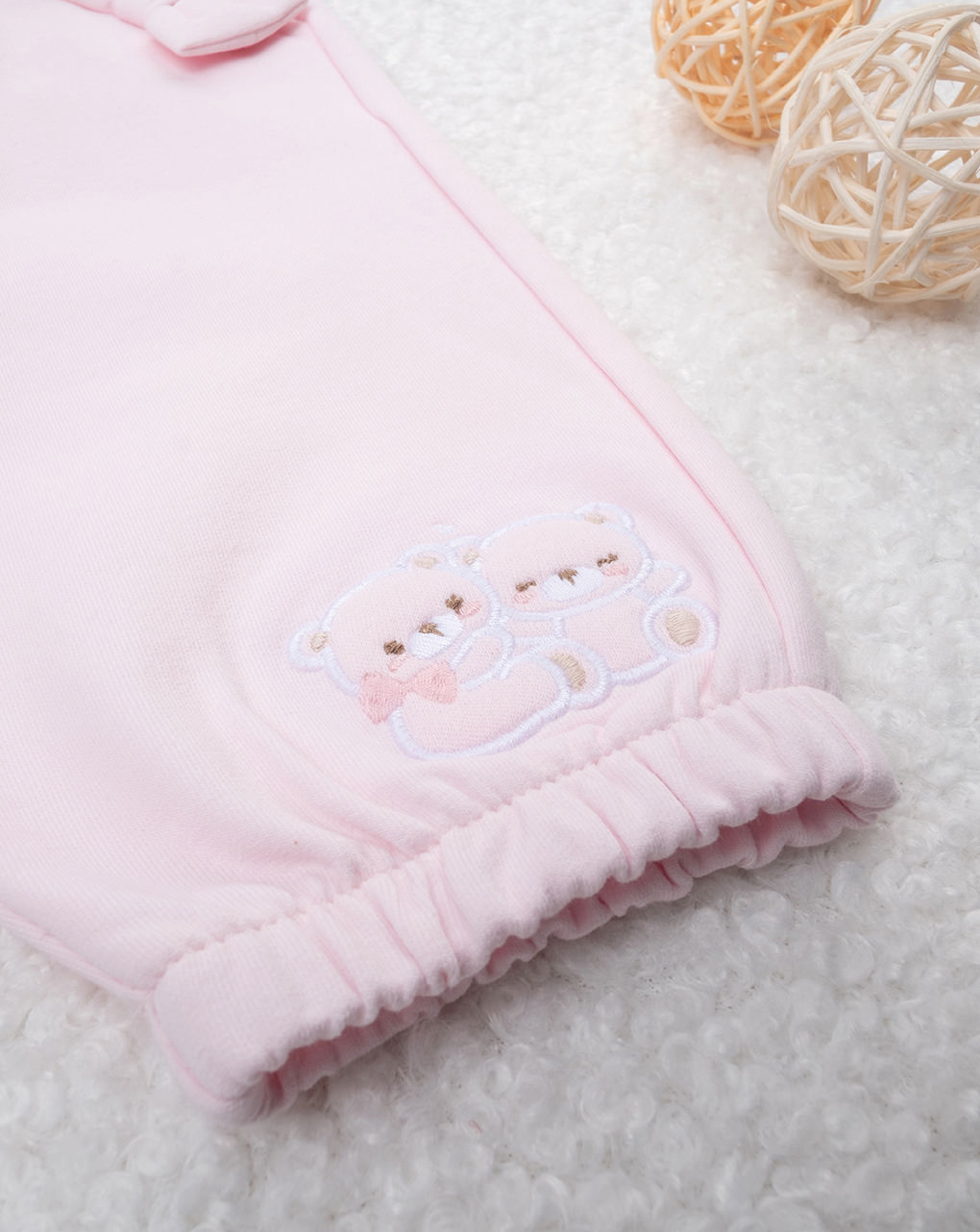 βρεφικό παντελόνι φόρμας ροζ με αρκουδάκια για κορίτσι - Prénatal