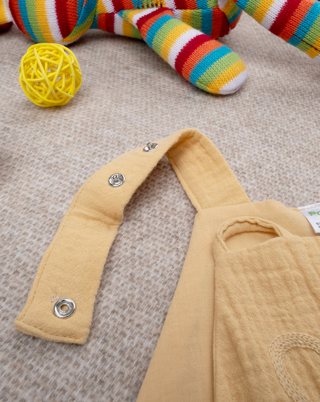 βρεφική σαλοπέτα κίτρινη με αρκουδάκι για αγόρι - Prénatal