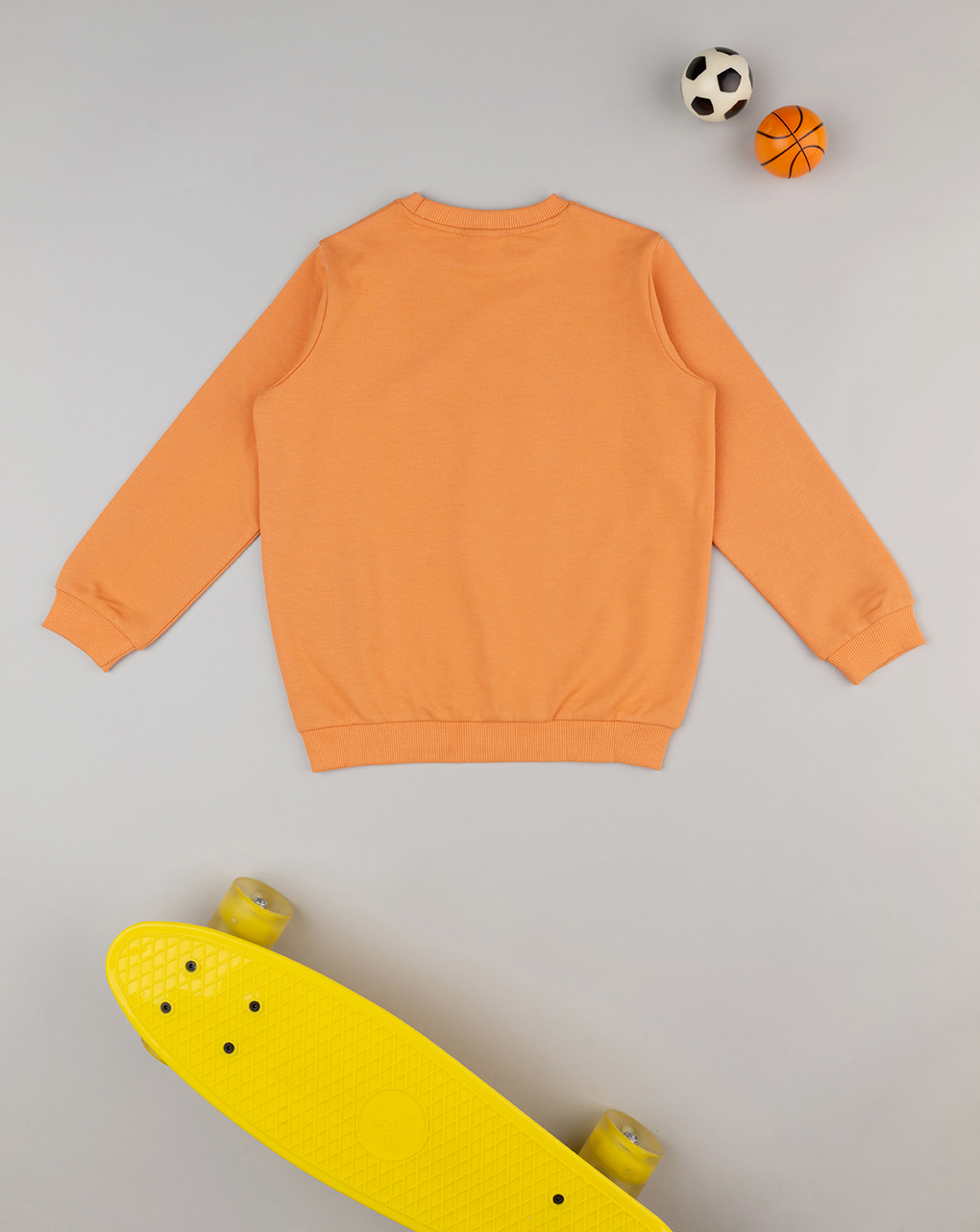 παιδική μπλούζα φούτερ πορτοκαλί together have fun για αγόρι - Prénatal