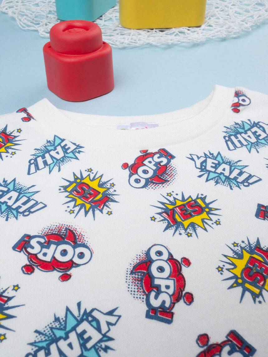 παιδική πιτζάμα λευκή/κόκκινη comics για αγόρι - Prénatal