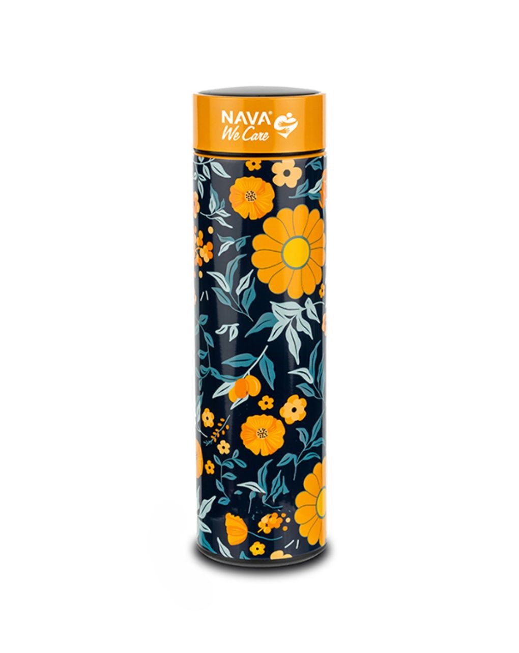 Nava θερμός ανοξείδωτο "we care" 500ml με φίλτρο και ψηφιακή ένδειξη θερμοκρασίας orange 10-110-051 - Nava