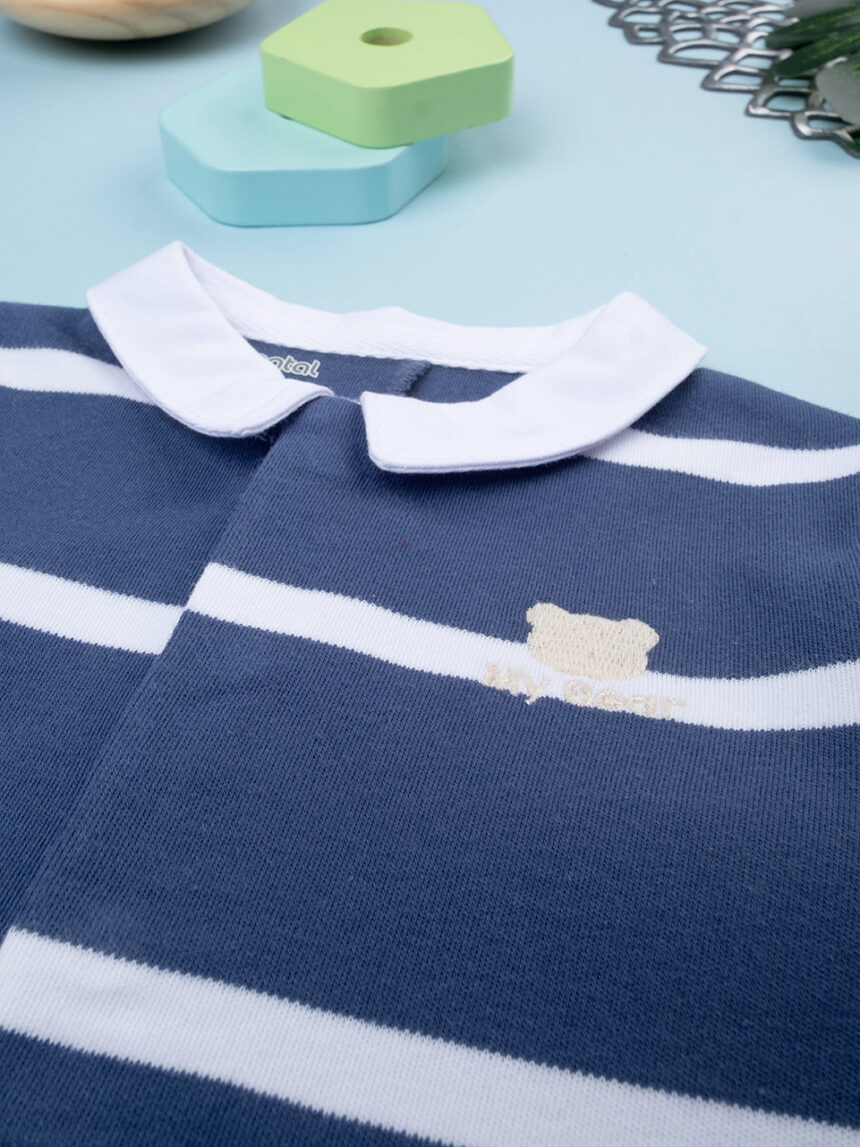 βρεφικό φορμάκι ριγέ μπλε/λευκό my bear για αγόρι - Prénatal