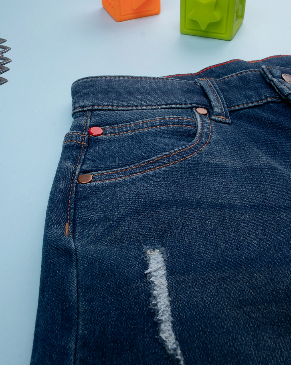 παιδικό τζιν παντελόνι μπλε για αγόρι - Prénatal