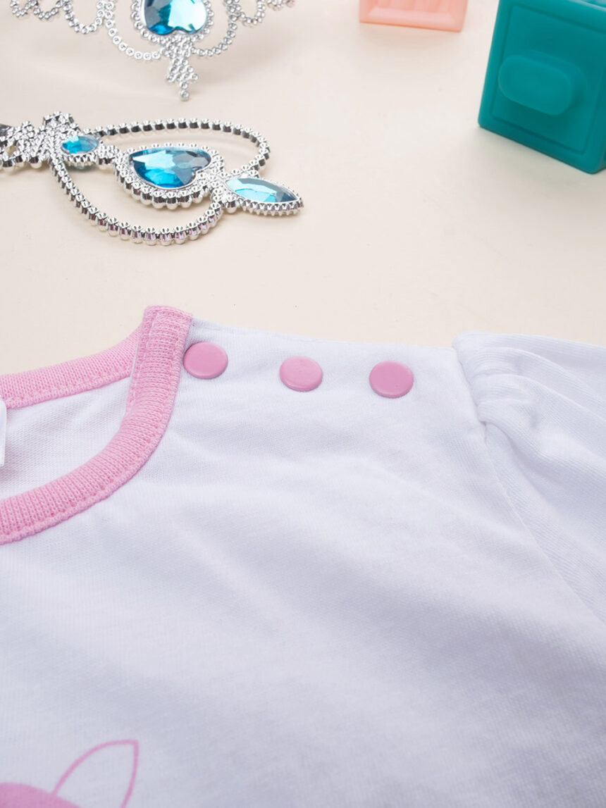 βρεφική πιτζάμα λευκή/ροζ μονόκερος για κορίτσι - Prénatal