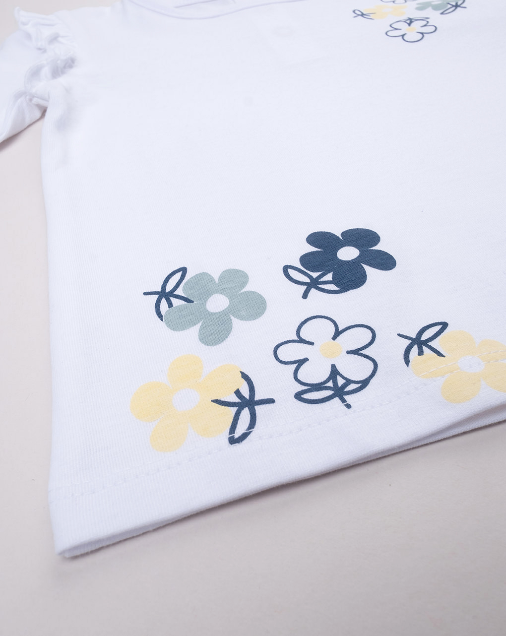 βρεφική μπλούζα λευκή με λουλούδια για κορίτσι - Prénatal