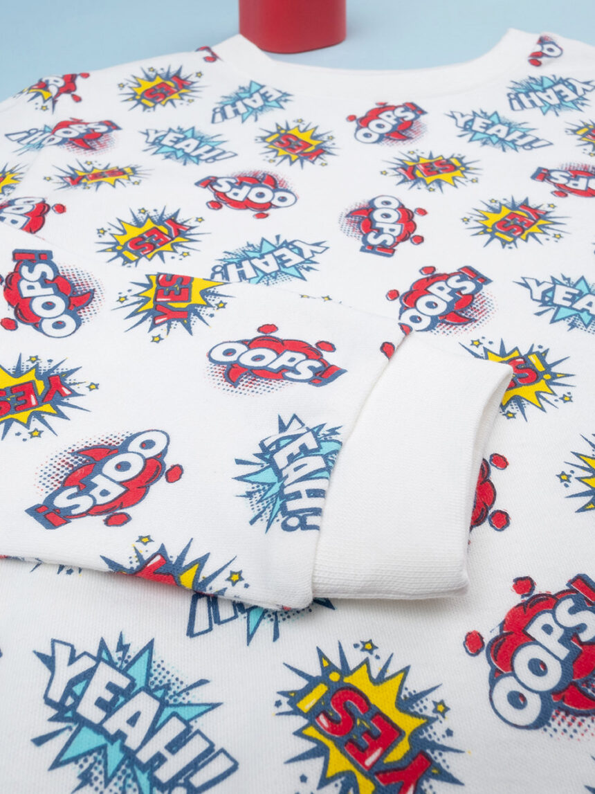 παιδική πιτζάμα λευκή/κόκκινη comics για αγόρι - Prénatal