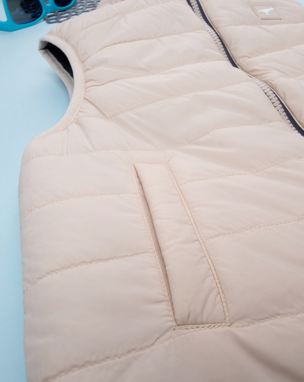 παιδικό αμάνικο μπουφάν μπεζ με δεινόσαυρο για αγόρι - Prénatal